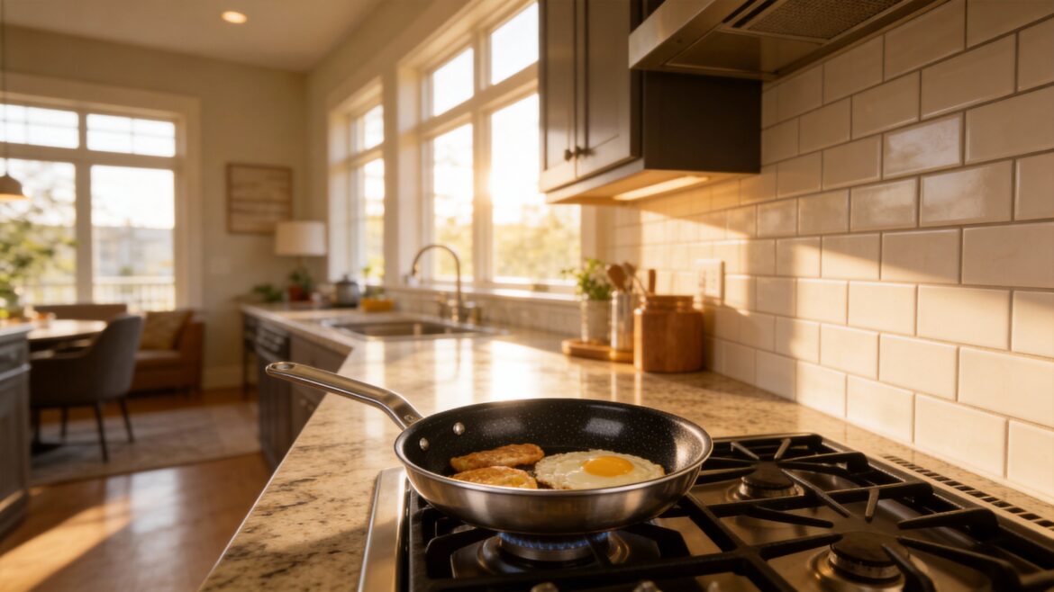 Stainless Steel Frying Pan with Ergonomic Handle: Comfort Meets Durability